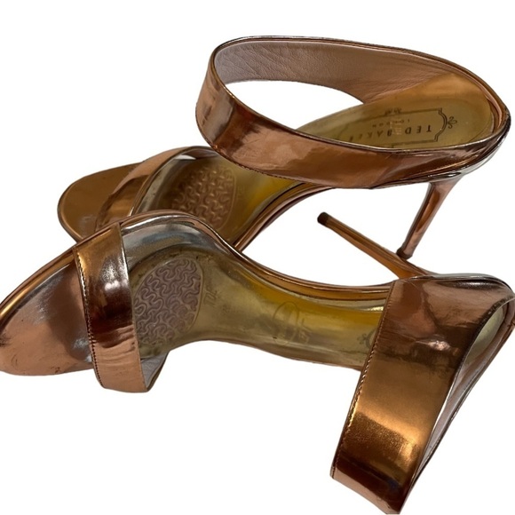 Ted Baker London Shoes Sz 8 Chablise Rose Gold Heels Mules - Picture 6 of 12